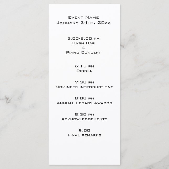 Event program template (Front)