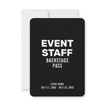 Event Staff Backstage Pass 3.5" x 5" ID Badge
