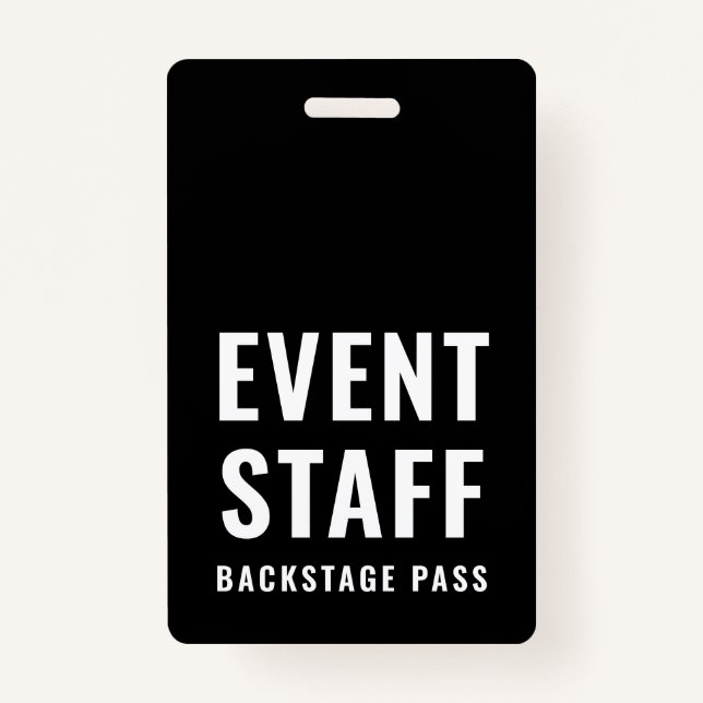 Event Staff Backstage Pass QR Code ID Badge (Front)