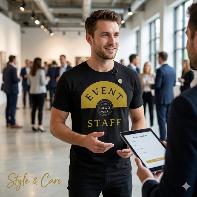 Event Staff Custom Modern Black Unique Stylish  T-Shirt (Event Staff Custom Modern Black Unique Stylish T-Shirt)