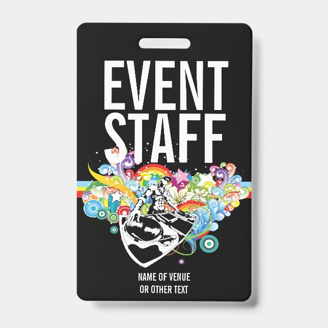 Event Staff Ideal For Concerts or Other Events ID Badge (Front)