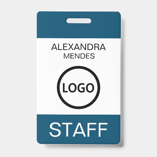 Event Staff Modern Name Badge Custom Logo ID Badge (Front)