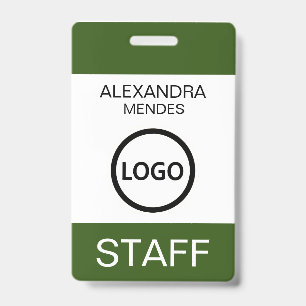 Event Staff Modern Name Badge Custom Logo ID Badge