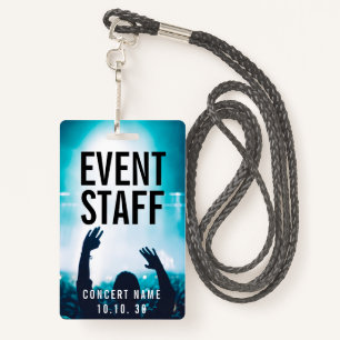 Event Staff Photo Custom Name Concert ID Badge