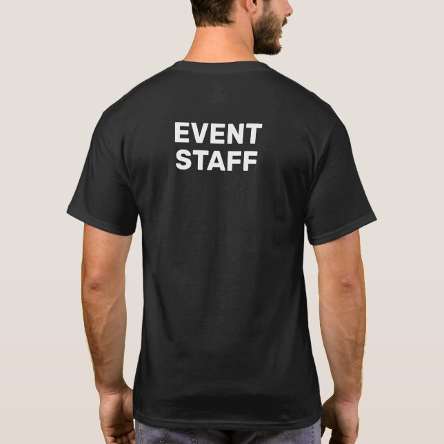 Event Staff Plain Black T-Shirt (Back)