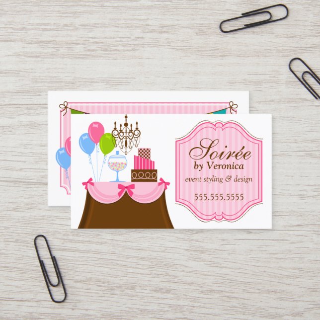 Event Stylist and Design Business Card (Front/Back In Situ)