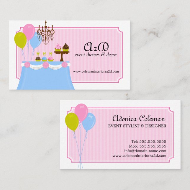 Event Stylist Custom Business Card (Front/Back)