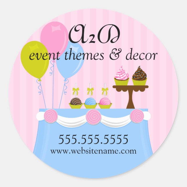 Event Stylist Decorated Table Classic Round Sticker (Front)