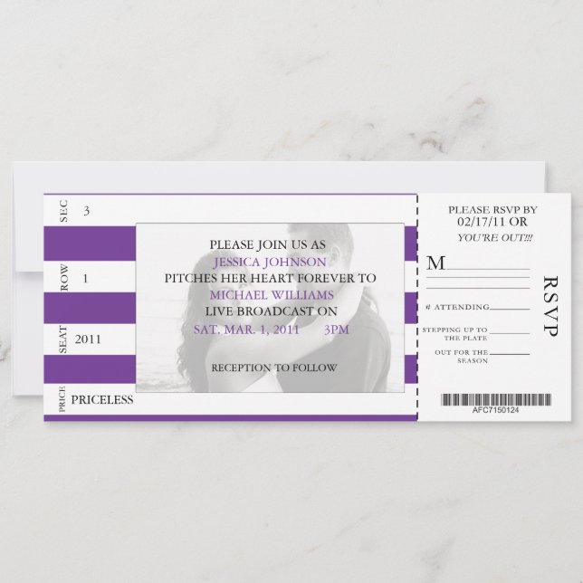 Event Ticket Wedding Invitation (Front)
