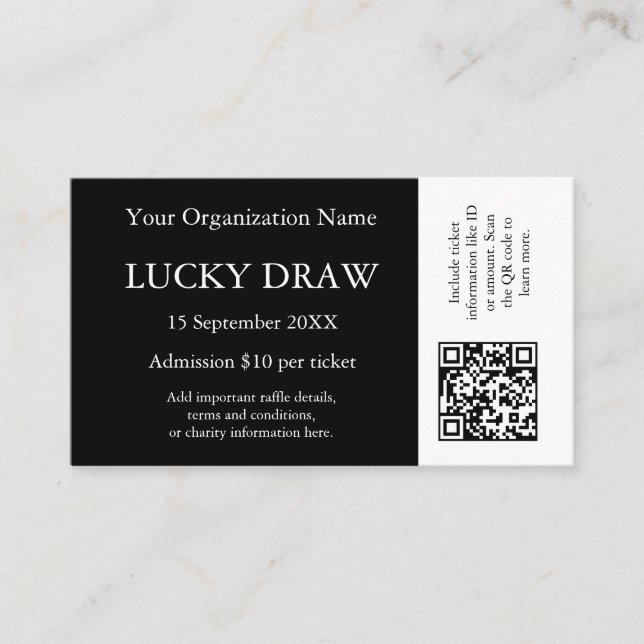 Event Tickets Personalised QR Entry Pass (Front)