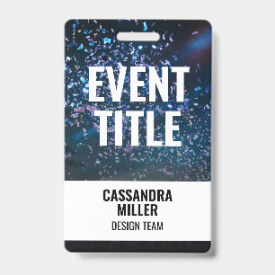 Event Title with Photo Background Backstage Pass ID Badge