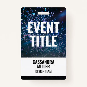 Event Title with Photo Background Backstage Pass ID Badge