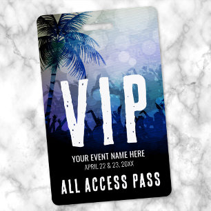 Event VIP Blue All Access Pass ID Badge