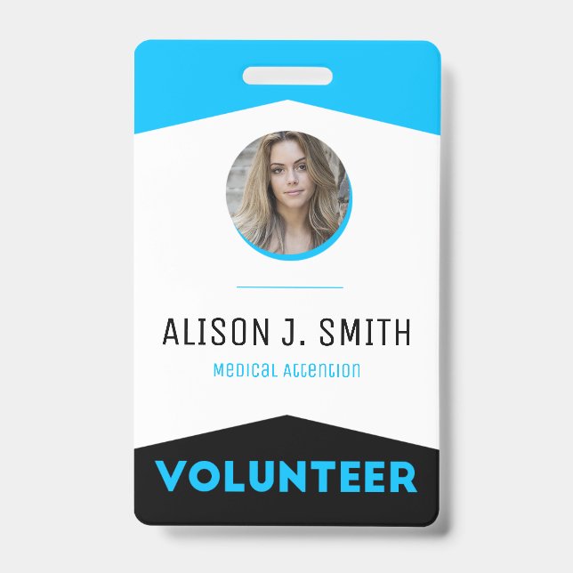 Event Volunteer Modern Badge ID Badge (Front)