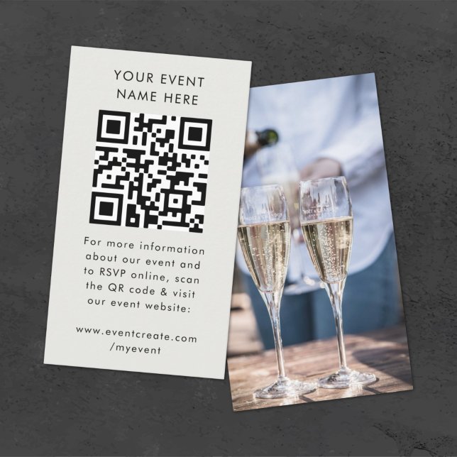 Event Website QR Code | Photo Modern Party RSVP Enclosure Card (Versatile event invitation enclosure card template by Guava - simple, smart and customizable)