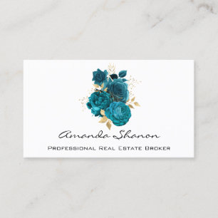 Event Wedding Planner Gold Roses White LogoQRCODE Business Card