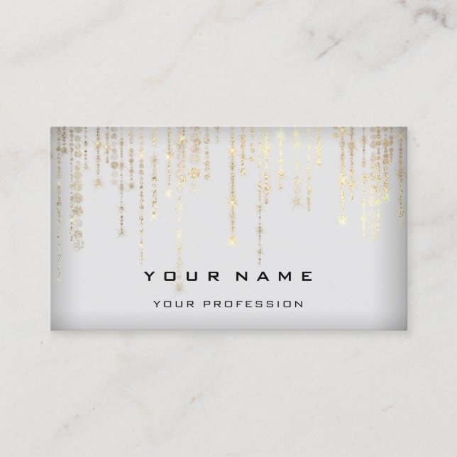 Event Wedding Planner Grey Gold Strings Business Card (Front)