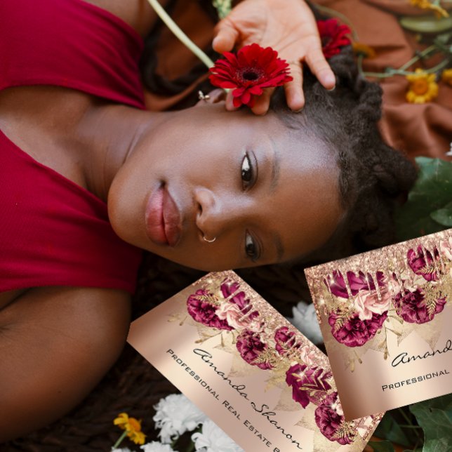 Event Wedding Planner Rose Gold Drips Logo QR  Business Card (Event Wedding Planner Rose Gold Drips Logo QR Business Card)