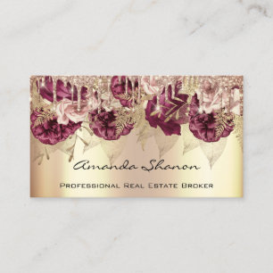 Event Wedding Planner Rose Gold Drips LogoQR Code  Business Card