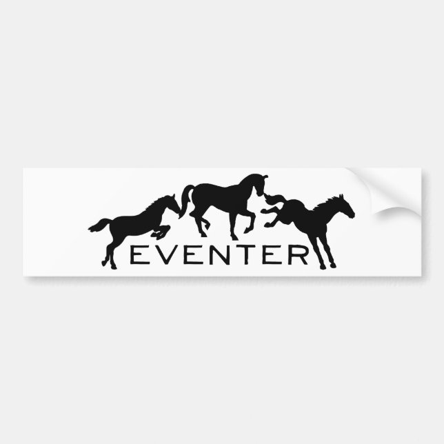 Eventer with Three Jumping Horses Bumper Sticker (Front)