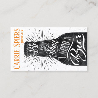 Events Bartender Business Card