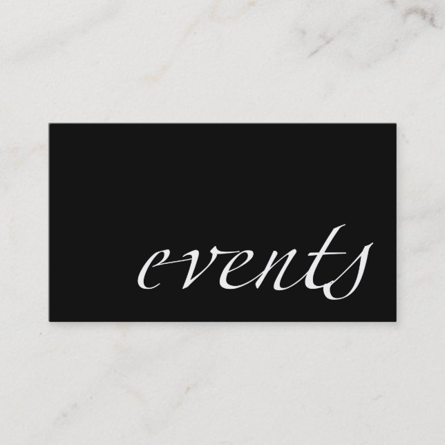 Events (event planner) business card (Front)