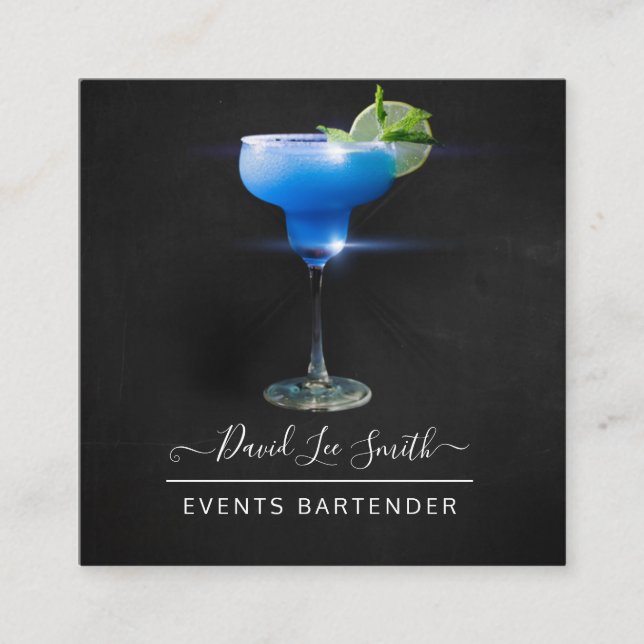 Events Professional Barman Square Business Card (Front)