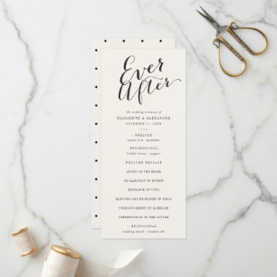Ever After Calligraphy Script Classic Chic Wedding Programme