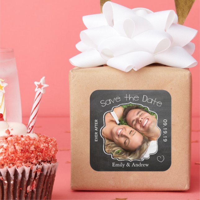 Ever After Chalkboard Wedding Save the Date Seal (Party)