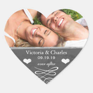 Ever After Chalkboard Wedding Save the Date Seal