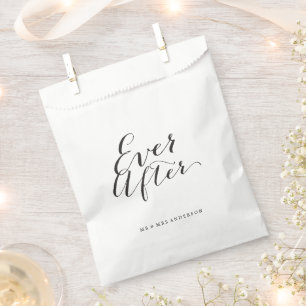 Ever After Script Chic Calligraphy Name Wedding Favour Bags