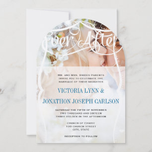 Ever After Typography Your Photo Wedding Invite