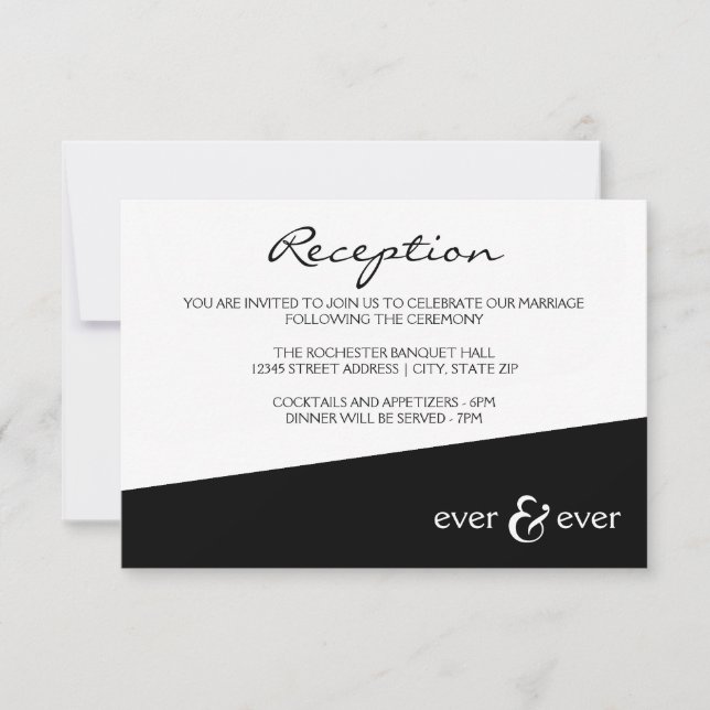 Ever & Ever Black Angle - Reception Invitation (Front)