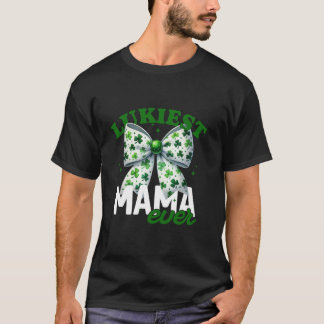 Ever St Patrick s Day Coquette Bow Shamrocks T-Shirt