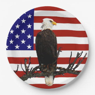 Ever Vigilant Bald Eagle Paper Plate