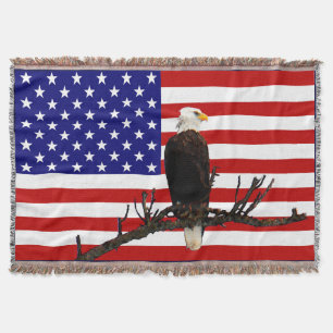 Ever Vigilant Bald Eagle Throw Blanket