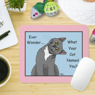 Ever Wonder Curious Cat Blue Mouse Pad