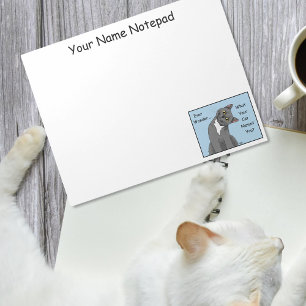 Ever Wonder Curious Cat Blue Notepad