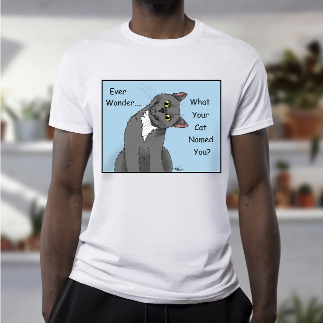 Ever Wonder Curious Cat Blue T-Shirt (Creator Uploaded)