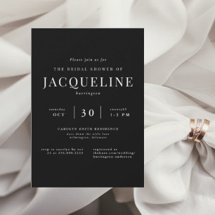 Ever Yours B/W Elegant Bridal Shower Invitation