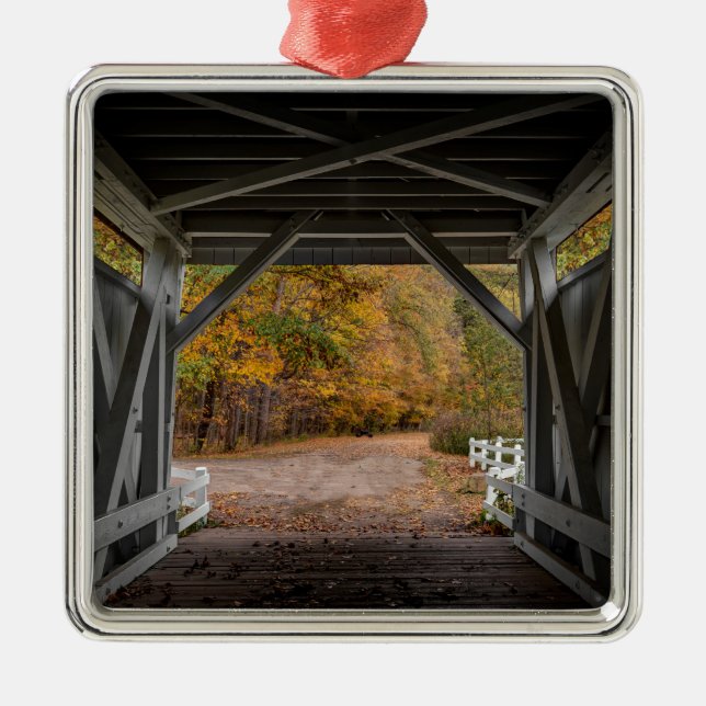 Everatt Road Covered Bridge Metal Tree Decoration (Front)