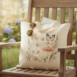 Everday Cottagecore Floral and Butterflies Tote Bag