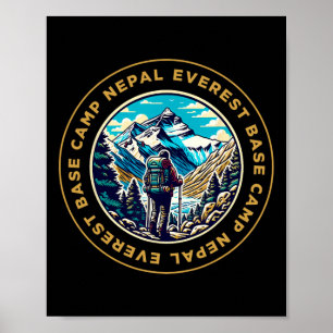 Everest Base Camp Nepal Mountain Everest View Hiki Poster