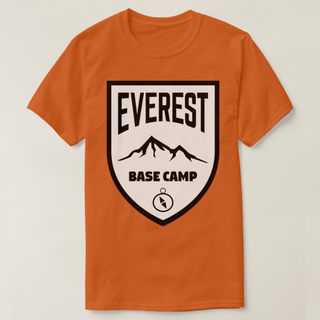 Everest Base Camp Shield Black and White  T-Shirt (Design Front)