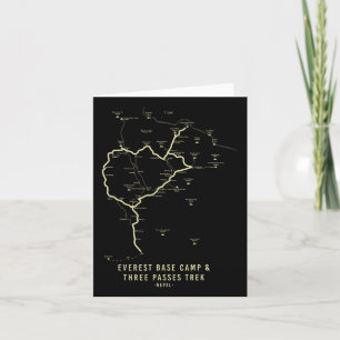 Everest Base Camp Trek Everest Hiking Map  Card