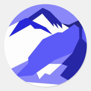 Everest - blue classic round sticker