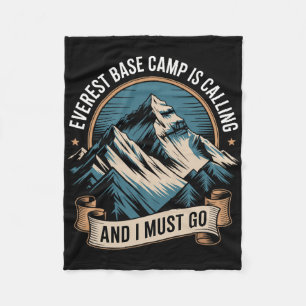 Everest Byse Camp, Outdoor Snow Mountain Adventure Fleece Blanket
