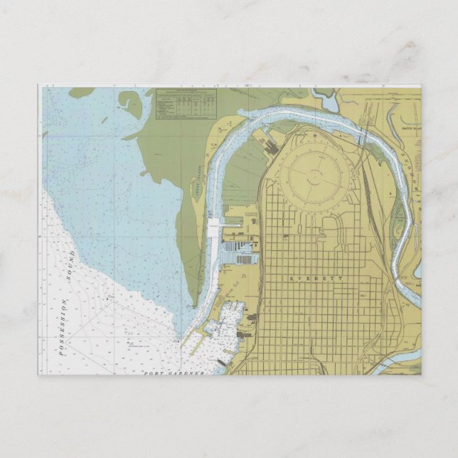 Everett Harbour Washington Puget Sound postcard (Front)