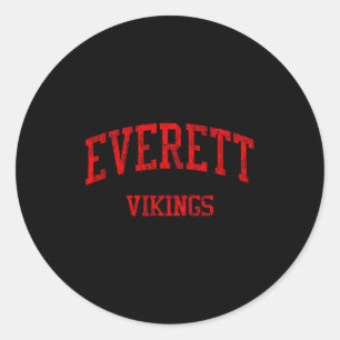 Everett high school hs lansing mi vintage sports  classic round sticker