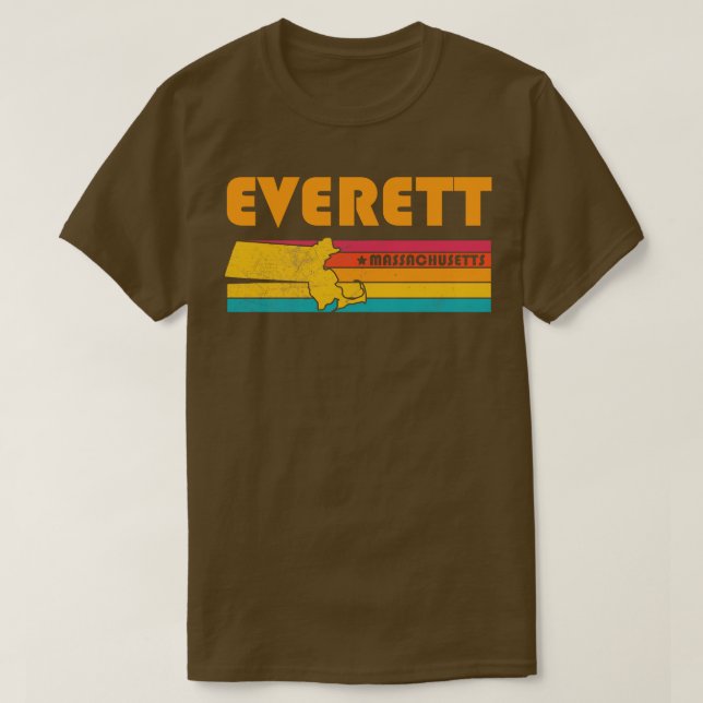 Everett Massachusetts Vintage Distressed Souvenir T-Shirt (Design Front)